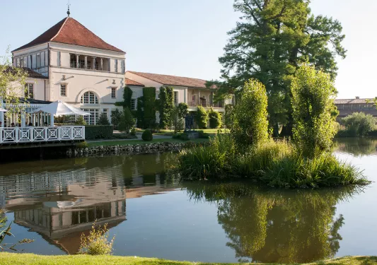 hotel on the edge of a lake