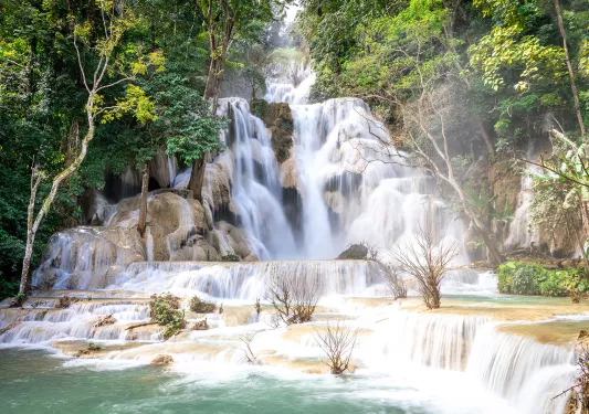 waterfall over large rocks