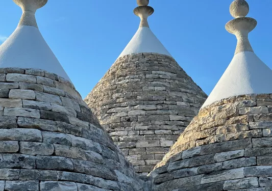 Rustic, concrete huts