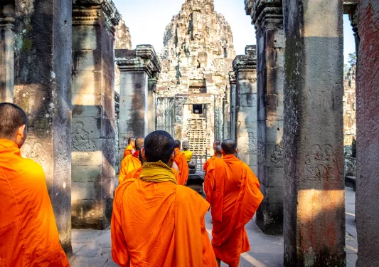 monks in orange