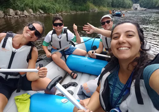 Backroads guests rafting