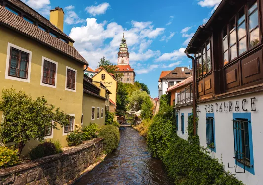 River between two buildings