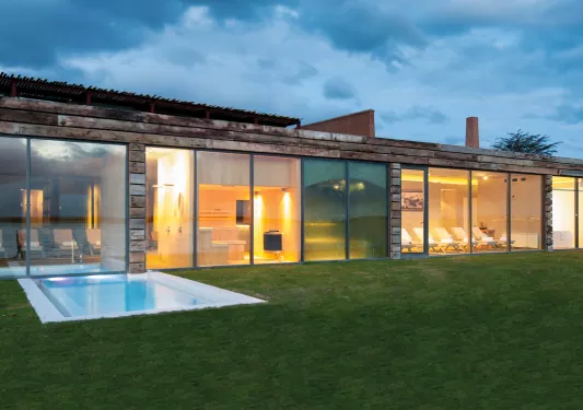 building with floor to ceiling windows