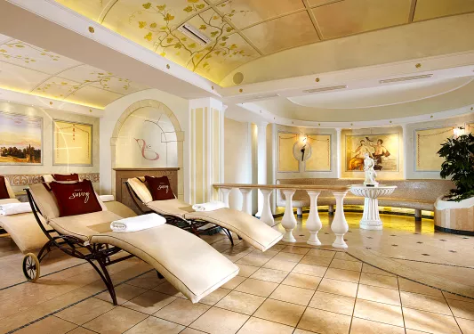 lounge chairs at the hotel spa