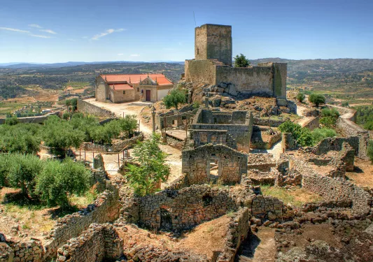 Building ruins on top of a hill