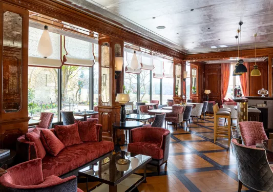 hotel bar and dining room