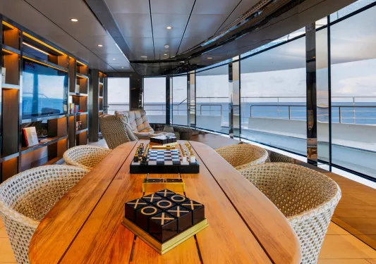 Observation deck of cruise ship