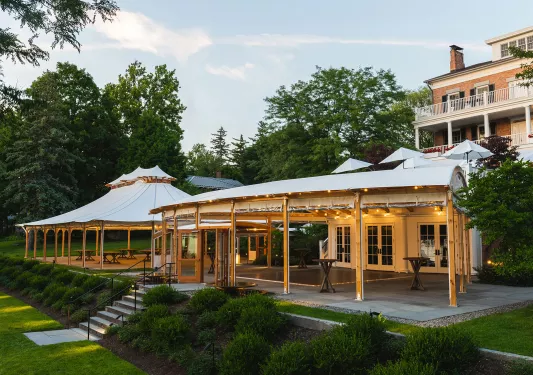 reception tent outside of hotel