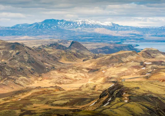 snow capped mountain range