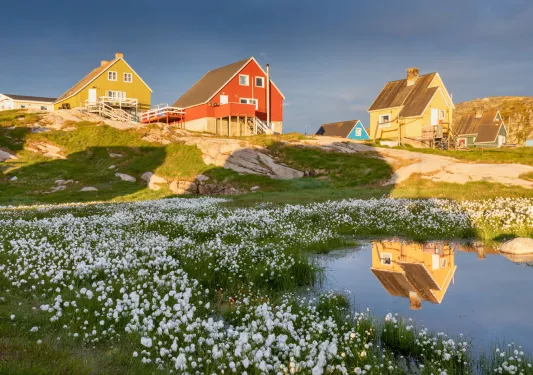 colorful houses along the shoreline