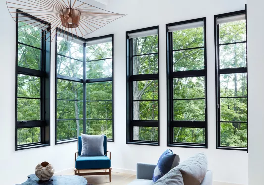 room with large windows