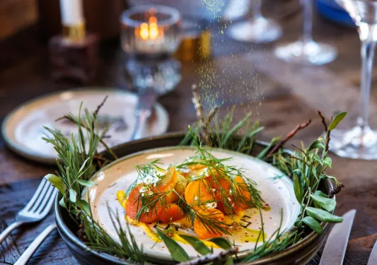 elaborate dish on a table