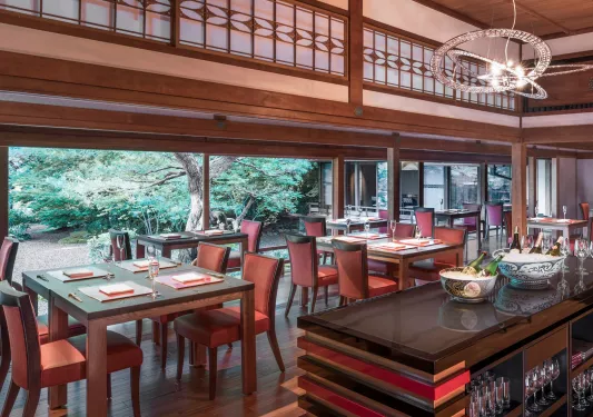 hotel restaurant with large windows