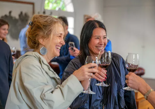 Backroads guests enjoying a glass of wine
