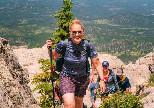 Backroads guest hiking a canyon