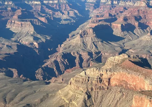 Large valley of gravel hills and mountains