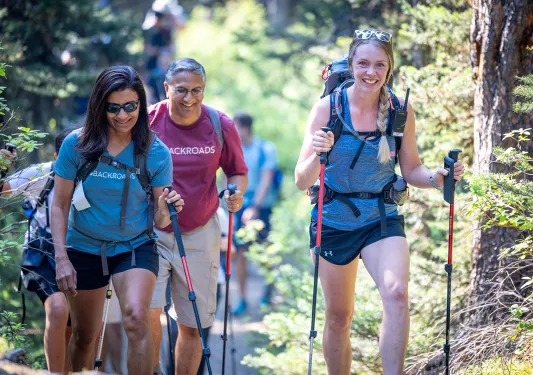 backroads guests on a hike