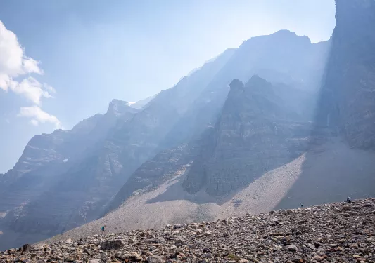 sunshine over a mountain range