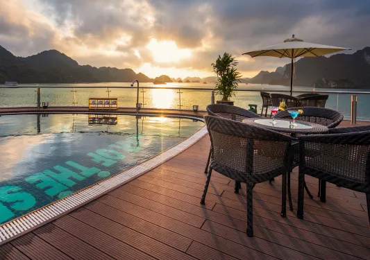 patio furniture by the pool