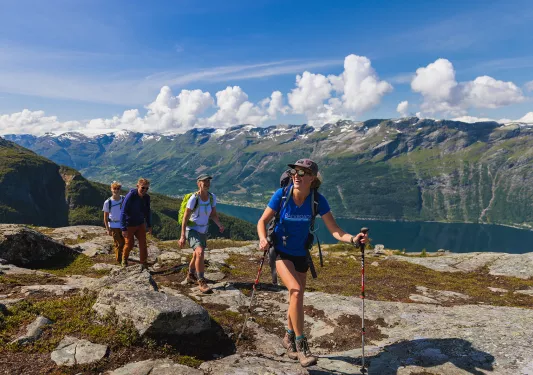 Backroads guests on a hike 