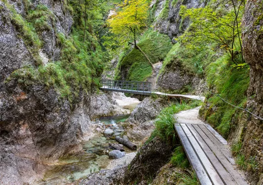 a winding bridge through mountains