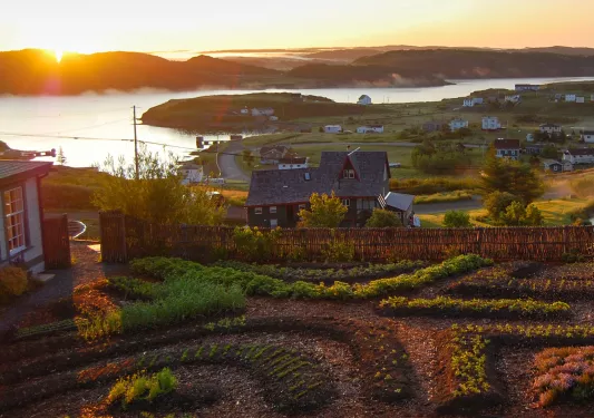 farm with view of the water