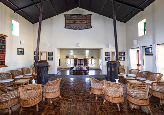 Dining room of hotel lodge