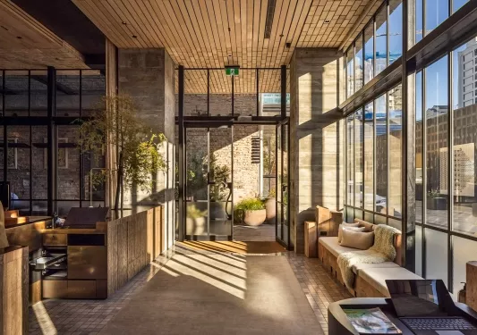 cozy room with large windows