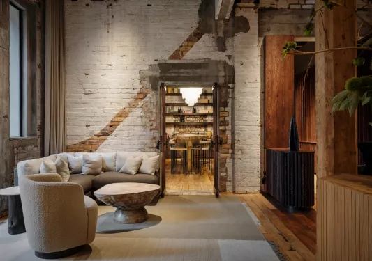 hotel library with chairs and couches