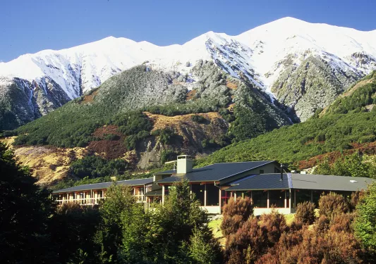 snow capped mountains