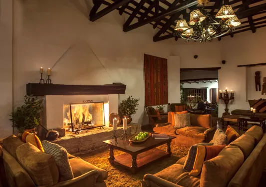 cozy living room with fireplace