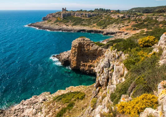 Top view of cliffs by the ocean