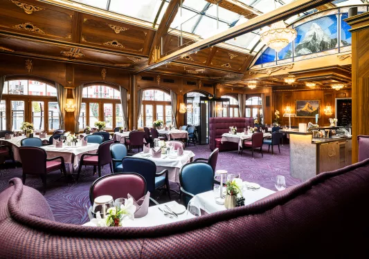dining room with glass ceiling