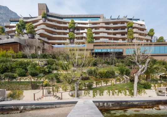 exterior of hotel and gardens