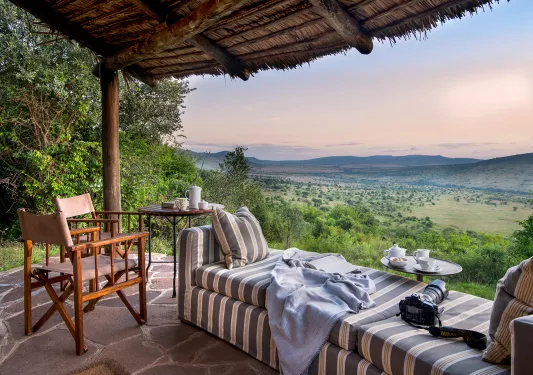 patio overlooking sunset