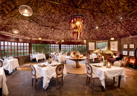 large room with dining room tables