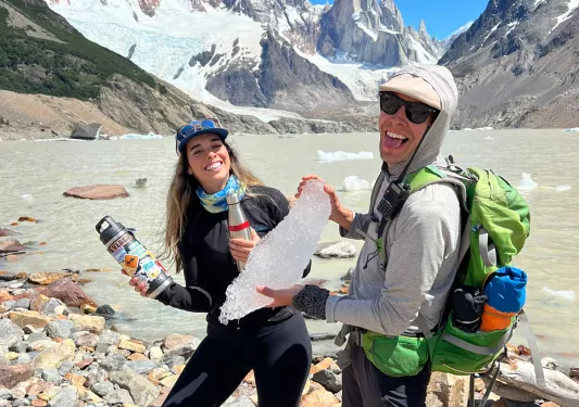 Two people on a hike