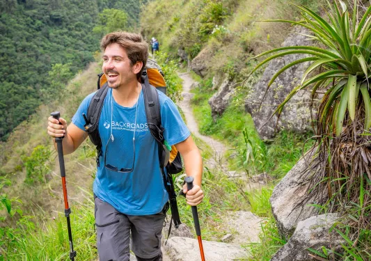 Hiking with hiking poles