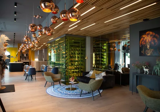 Hotel lobby with seating