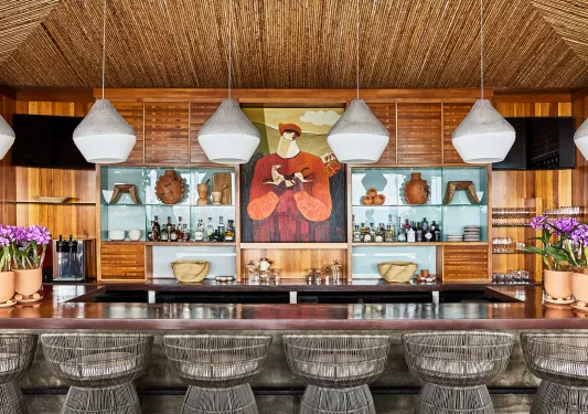 colorful hotel bar