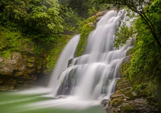 Waterfall in the middle of a jungle