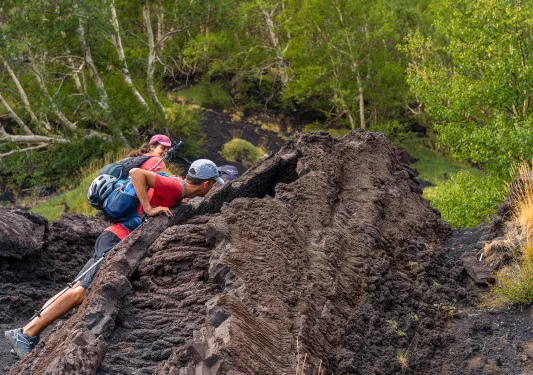 Backroads guests rock climbing