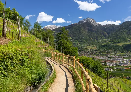 Trail looking towards a town in the distance