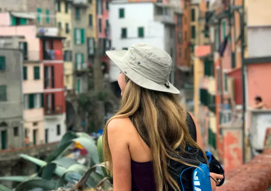 Backroads guest admires cityscape