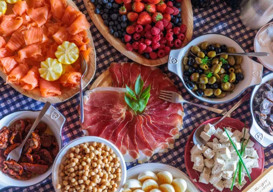 spread of traditional swiss food