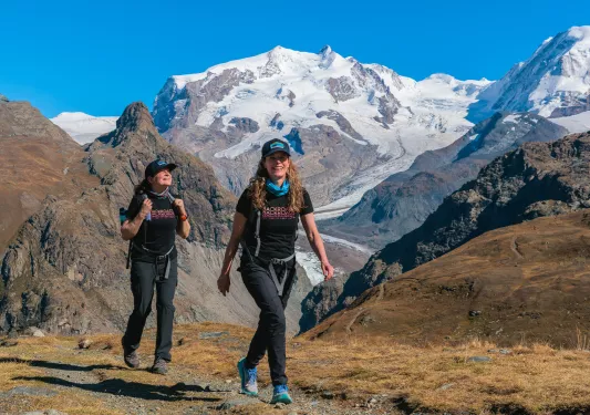Two Backroads guests on a hike