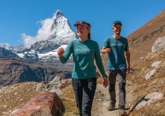 Two Backroads guests on a hike