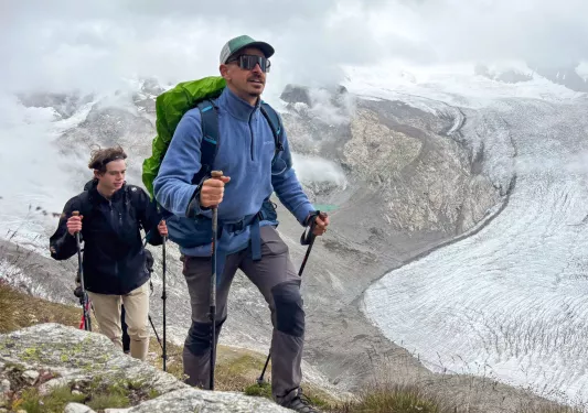 Two Backroads guests on a hike