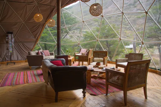 Common room of Patagonia Eco Domes