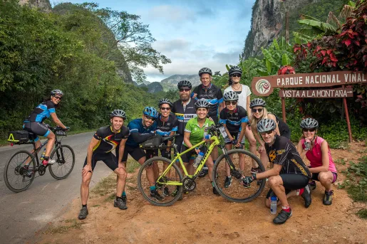 Group Photo Valle Nuevo National Park Sign